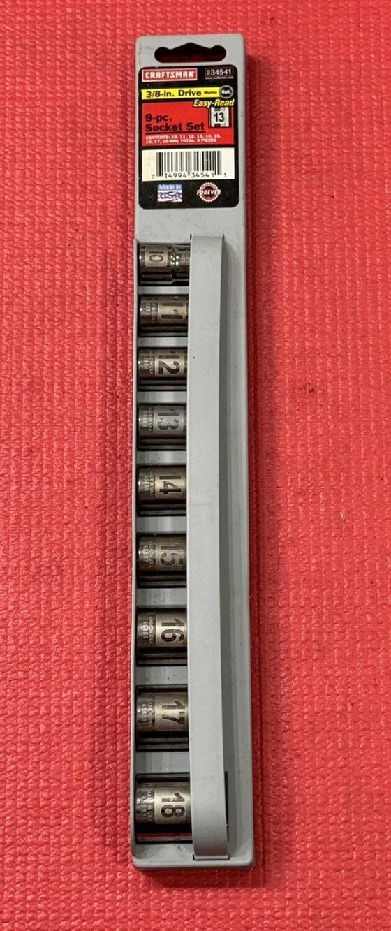 Vintage Craftsman 34541 NEW 9PC 3/8" Drive Metric Socket Set w/ OG Case USA